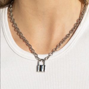 Brandy lock necklace with tags
